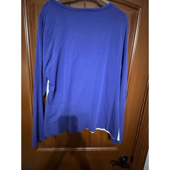 Harley-Davidson Ladies Performance Long Sleeve Shirt XL Purple/White Cotton Blen - Picture 4 of 8